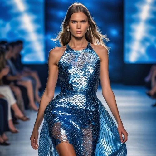 runway,denim fabric,blue dress,blue checkered,silvery blue,catwalk,runways,cocktail dress,mazarine blue,woven fabric,sheath dress,silver blue,versace,cobalt blue,dress walk black,textile,fashion design,metallic feel,menswear for women,teal blue asia,Photography,General,Realistic