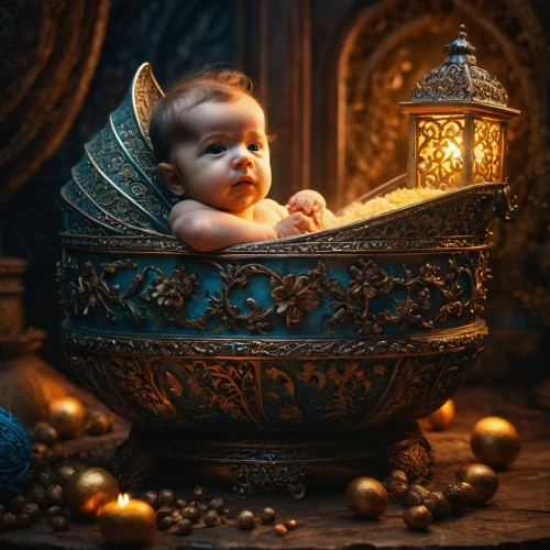newborn photography,crystal ball-photography,golden pot,child portrait,newborn photo shoot,fantasy portrait,infant,child with a book,lux,baby bed,baby float,the cradle,golden egg,fantasy picture,children's fairy tale,little girl reading,cute baby,baby care,infant bed,dwarf sundheim,Photography,General,Fantasy