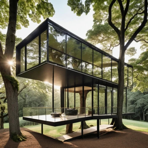 cubic house,mirror house,frame house,house in the forest,cube house,archidaily,summer house,timber house,modern house,modern architecture,inverted cottage,modern office,folding roof,tree house,glass facade,structural glass,frisian house,danish house,breakfast room,mid century house,Photography,General,Realistic