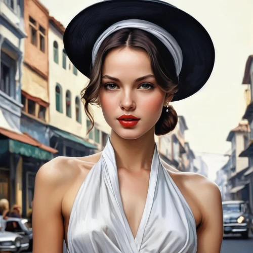 art deco woman,vintage woman,fashion illustration,panama hat,world digital painting,retro woman,vietnamese woman,fashion vector,vintage girl,vintage fashion,retro women,retro girl,the hat-female,vintage women,victorian lady,woman's hat,50's style,girl wearing hat,the hat of the woman,black hat