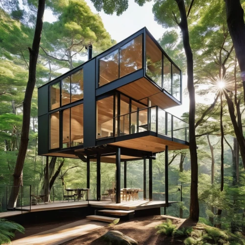 cubic house,house in the forest,tree house,tree house hotel,timber house,cube house,treehouse,frame house,modern architecture,inverted cottage,eco-construction,cube stilt houses,mirror house,dunes house,wooden house,modern house,house in the mountains,house in mountains,the cabin in the mountains,archidaily,Photography,General,Realistic