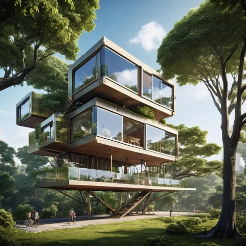 cubic house,tree house,cube stilt houses,eco-construction,modern architecture,sky apartment,futuristic architecture,residential tower,house in the forest,dunes house,tree house hotel,eco hotel,modern house,cube house,treehouse,frame house,3d rendering,timber house,green living,hanging houses,Photography,General,Realistic