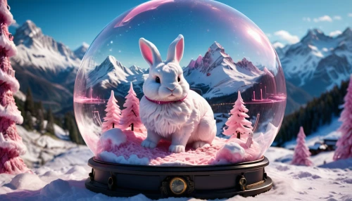 arctic hare,white rabbit,snow globes,snowglobes,snowshoe hare,crystal egg,dwarf rabbit,thumper,snow globe,easter easter egg,easter bunny,mountain cottontail,easter egg,snow hare,white bunny,hare trail,igloo,easter theme,rabbit,snowball,Photography,General,Sci-Fi