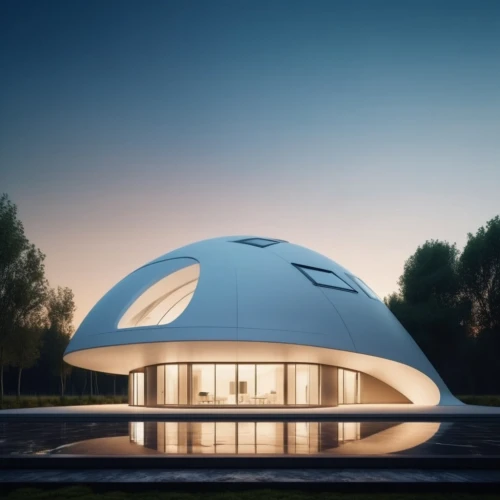 futuristic architecture,futuristic art museum,musical dome,sky space concept,roof domes,round house,cubic house,dunes house,round hut,cube house,teardrop camper,archidaily,planetarium,modern architecture,cooling house,arhitecture,home of apple,spaceship,futuristic landscape,frame house,Photography,General,Realistic