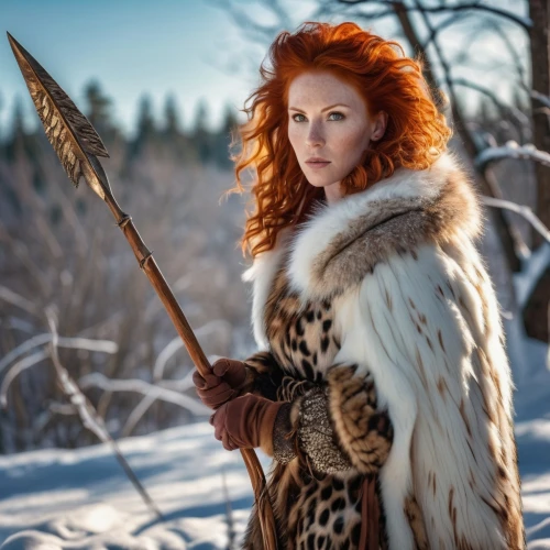 warrior woman,the snow queen,the fur red,suit of the snow maiden,fur clothing,female warrior,celtic queen,fur,celtic woman,eskimo,huntress,nordic christmas,viking,fur coat,nordic,redheads,swordswoman,maureen o'hara - female,bearskin,winterblueher,Photography,General,Realistic