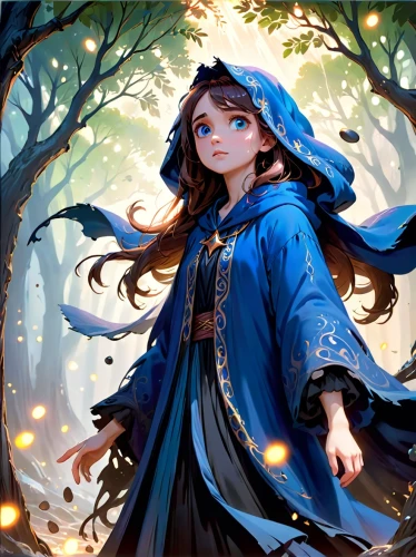 fairy tale character,blue enchantress,merida,fantasy portrait,fae,mystical portrait of a girl,cg artwork,fantasy picture,sorceress,game illustration,fantasy art,girl with tree,faerie,fantasia,fairy tale icons,fairytale characters,the enchantress,luna,summoner,monsoon banner,Anime,Anime,Cartoon