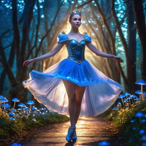 ballerina in the woods,ballerina girl,cinderella,ballerina,ballet dancer,ballet tutu,faerie,fairy queen,blue enchantress,fairy,pointe shoes,alice in wonderland,fairy tale character,faery,ballet pose,fairytale,little girl fairy,fairy tale,girl ballet,ballet,Photography,General,Realistic