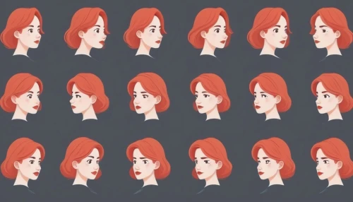 redheads,facial expressions,icon set,vector pattern,vector images,clary,expressions,vector people,red-haired,kosmea,twitch icon,character animation,red head,emogi,mermaid vectors,rose png,faces,clones,vector girl,woman face