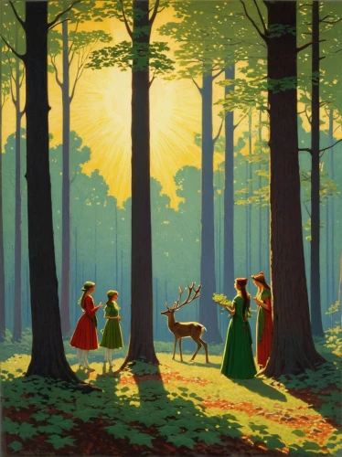 happy children playing in the forest,forest workers,the pied piper of hamelin,hunting scene,queen-elizabeth-forest-park,forest landscape,children's fairy tale,the forest,forest animals,forest of dreams,in the forest,holy forest,the woods,forest walk,the forests,the three magi,pere davids deer,pilgrims,three wise men,a fairy tale,Art,Classical Oil Painting,Classical Oil Painting 14