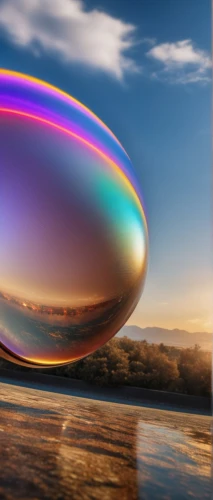 glass sphere,giant soap bubble,crystal ball-photography,parabolic mirror,soap bubble,glass ball,prism ball,spinning top,frozen soap bubble,refraction,liquid bubble,torus,prismatic,saucer,lensball,retina nebula,iridescent,crystal ball,lens reflection,raimbow,Photography,General,Realistic