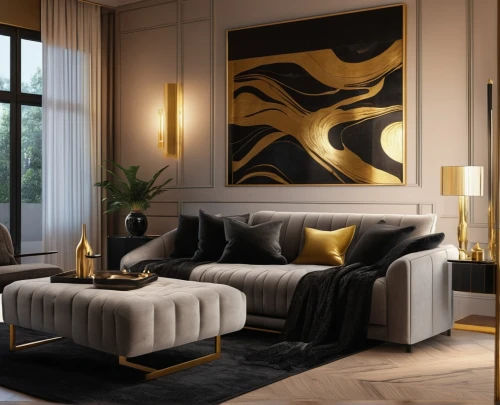 luxury home interior,modern decor,modern living room,contemporary decor,apartment lounge,livingroom,sofa set,living room,sitting room,gold stucco frame,interior modern design,interior decoration,chaise lounge,interior decor,interior design,gold wall,gold paint stroke,settee,gold paint strokes,gold lacquer,Photography,General,Realistic
