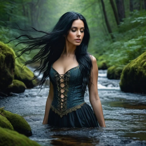the enchantress,faery,faerie,celtic woman,rusalka,celtic queen,fantasy picture,fairy queen,sorceress,elven,fantasy woman,swath,ballerina in the woods,the night of kupala,gothic woman,the blonde in the river,gothic fashion,enchanting,elven forest,fantasy art,Photography,General,Fantasy
