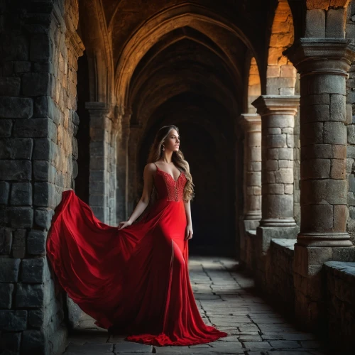 red gown,man in red dress,lady in red,girl in red dress,girl in a long dress,red cape,celtic woman,passion photography,red tunic,evening dress,red dress,gown,ball gown,in red dress,romantic portrait,red coat,cinderella,portrait photography,silk red,enchanting,Photography,General,Fantasy