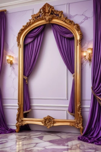 art nouveau frames,purple frame,gold stucco frame,art nouveau frame,decorative frame,art deco frame,theater curtains,mirror frame,theater curtain,wedding frame,rococo,theatre curtains,purple,magic mirror,a curtain,gold foil art deco frame,picture frames,four poster,wall,interior decoration,Photography,General,Realistic