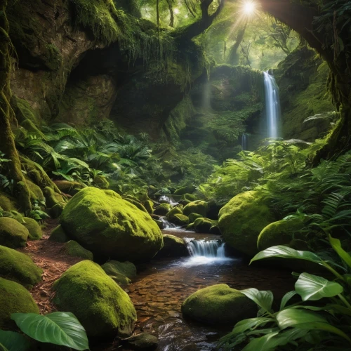 green waterfall,fairy forest,rain forest,fairytale forest,rainforest,fairyland canyon,paparoa national park,elven forest,green forest,enchanted forest,natural arch,mountain spring,fairy world,mountain stream,oregon,garden of eden,nature landscape,greenforest,green wallpaper,brown waterfall,Photography,General,Natural