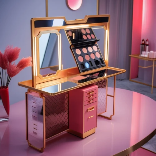 cosmetics counter,cosmetics,makeup mirror,women's cosmetics,beauty room,dressing table,oil cosmetic,agent provocateur,vintage makeup,expocosmetics,cosmetic,vitrine,magic mirror,cosmetic products,make-up,beauty salon,makeup,showcase,beauty product,gold bar shop,Photography,General,Realistic