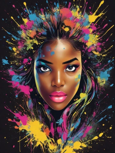 digital art,digital painting,digital artwork,world digital painting,digital illustration,vector art,vector girl,vector illustration,african woman,boho art,digital drawing,vector graphic,digital creation,colorful doodle,fantasy portrait,girl portrait,digital,maria bayo,hand digital painting,neon body painting