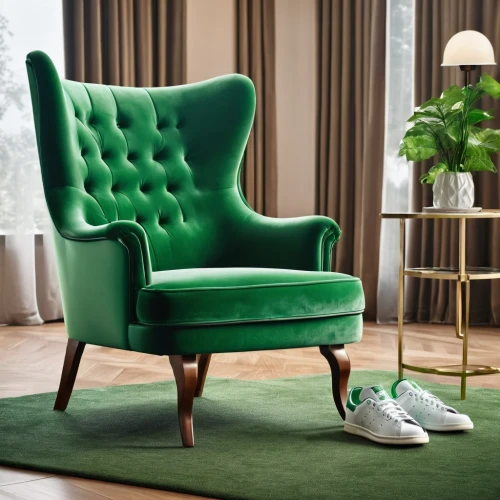 wing chair,chaise lounge,danish furniture,pine green,green living,soft furniture,armchair,sofa set,upholstery,sofa,mid century sofa,mid century modern,floral chair,furniture,chaise longue,seating furniture,green and white,green wallpaper,chaise,green,Photography,General,Realistic