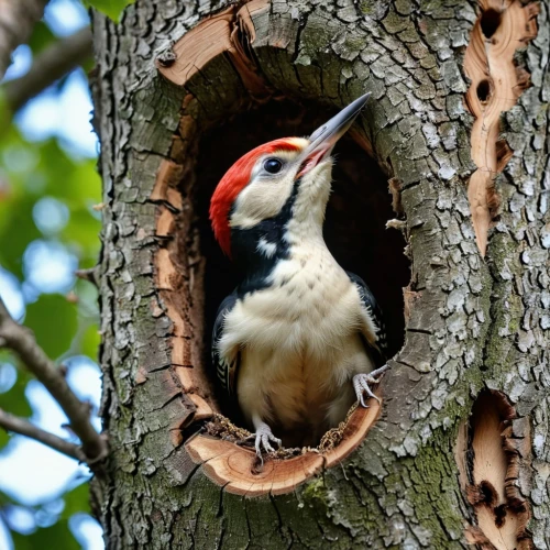 pileated woodpecker,woodpecker,woodpecker bird,great spotted woodpecker,flicker woodpecker,ivory-billed woodpecker,red-bellied woodpecker,woodpecker finch,red-cheeked,red bellied woodpecker,red headed woodpecker,acorn woodpecker,nest box,red feeder,nest building,red beak,male portrait,sharp beak,vogelaeuglein,hairy woodpecker,Photography,General,Realistic