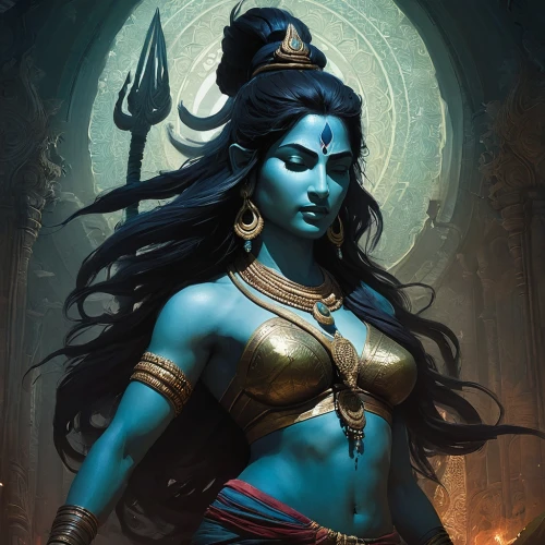 blue enchantress,kali,jaya,shiva,lord shiva,god shiva,janmastami,krishna,hindu,indian art,tarhana,ganga,ramayan,lakshmi,hare krishna,anahata,tantra,priestess,yogananda,dharma,Conceptual Art,Fantasy,Fantasy 11