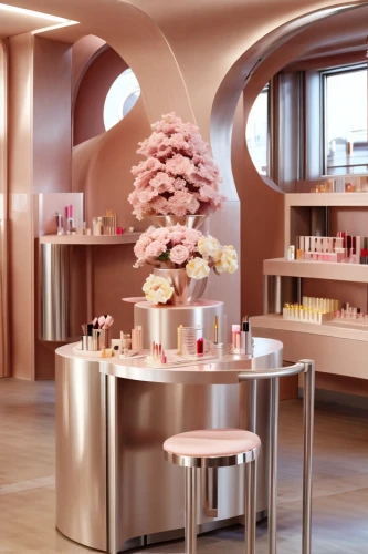beauty room,cosmetics counter,women's cosmetics,cosmetic products,beauty salon,cosmetics,gold-pink earthy colors,candy bar,salon,gold bar shop,boutique,dressing table,soap shop,perfumes,clove pink,pastry shop,kitchen shop,doll house,expocosmetics,beauty products