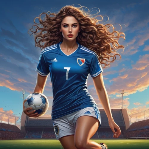 women's football,soccer player,world cup,footballer,sports girl,football player,soccer,sports jersey,handball player,soccer ball,wall & ball sports,world digital painting,soccer kick,european football championship,fifa 2018,game illustration,photoshop manipulation,woman playing,pallone,women's handball,Illustration,Realistic Fantasy,Realistic Fantasy 25