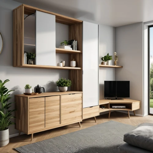 tv cabinet,modern decor,modern room,danish furniture,room divider,contemporary decor,modern living room,furniture,livingroom,search interior solutions,wooden shelf,modern style,entertainment center,apartment lounge,shared apartment,apartment,scandinavian style,interior modern design,soft furniture,3d rendering,Photography,General,Realistic