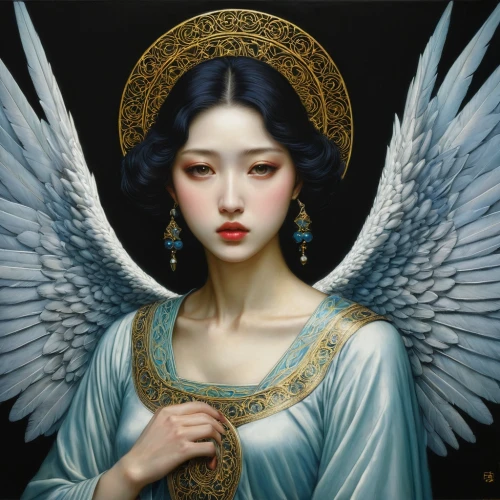 baroque angel,the angel with the veronica veil,vintage angel,archangel,amano,angel,angelology,the archangel,guardian angel,crying angel,chinese art,angel's tears,angel wing,angel girl,oriental princess,uriel,angel face,angel wings,dove of peace,black angel,Illustration,Realistic Fantasy,Realistic Fantasy 08