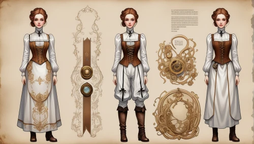 costume design,steampunk gears,victorian fashion,steampunk,suit of the snow maiden,victorian style,victorian lady,the sea maid,fashion design,sterntaler,women's clothing,folk costume,celtic queen,water-the sword lily,priestess,overskirt,bridal clothing,nurse uniform,illustrations,scythe,Unique,Design,Character Design