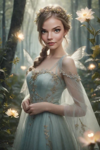 faery,rosa 'the fairy,fairy queen,faerie,rosa ' the fairy,fairy tale character,white rose snow queen,fae,little girl fairy,fairy,flower fairy,cinderella,fantasy picture,child fairy,enchanting,fantasy portrait,garden fairy,vanessa (butterfly),princess sofia,mystical portrait of a girl,Photography,Cinematic