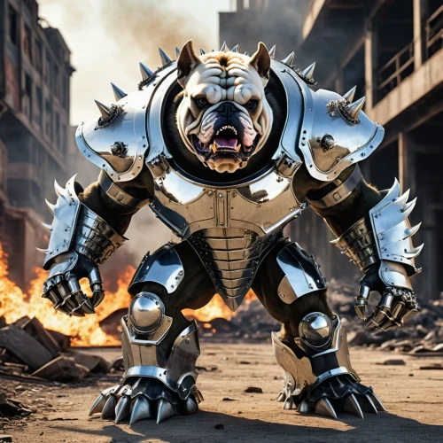 renascence bulldogge,fuel-bowser,war machine,valley bulldog,brute,petrol-bowser,bulldog,australian bulldog,toy bulldog,rocket raccoon,minion hulk,armored animal,destroy,dozer,rhino,leopard's bane,steel man,kryptarum-the bumble bee,king kong,skylander giants,Photography,General,Realistic