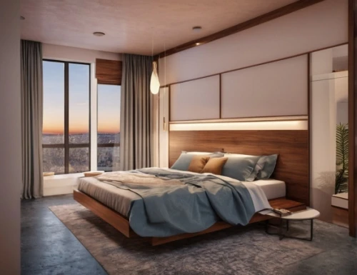 modern room,bedroom,sleeping room,japanese-style room,sky apartment,guest room,bedroom window,3d rendering,room divider,great room,window with sea view,ocean view,penthouse apartment,canopy bed,modern decor,render,guestroom,hoboken condos for sale,smart home,shared apartment