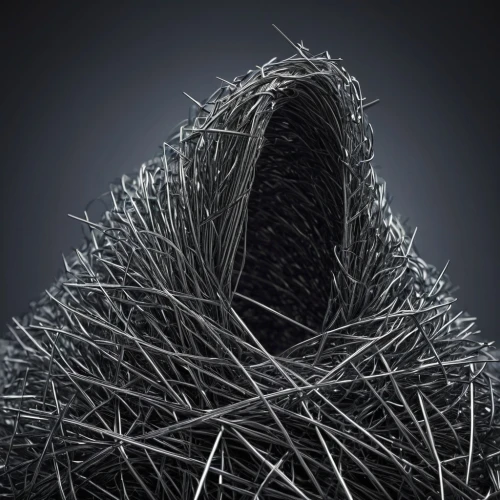 steelwool,charcoal nest,steel wool,needle in a haystack,wireframe,metal pile,wire sculpture,barbed wire,barb wire,wireframe graphics,tangle,steel sculpture,ribbon barbed wire,twine,cinema 4d,wire rope,conifer cone,steel rope,spines,bristles,Photography,Artistic Photography,Artistic Photography 11