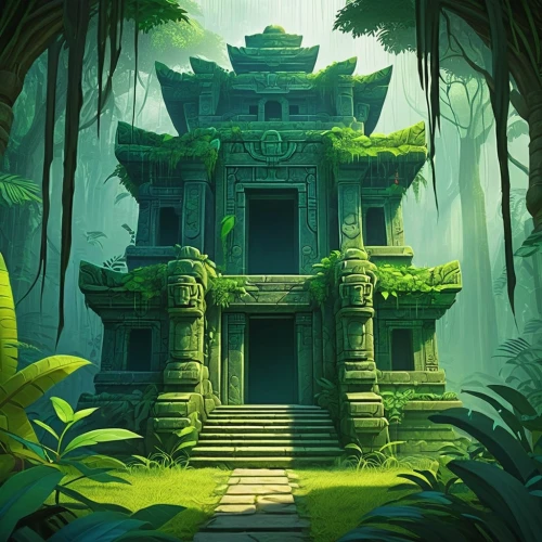 ancient house,asian architecture,chinese temple,ancient city,temple,ancient buildings,house in the forest,japanese shrine,hanging temple,vietnam,ancient,cambodia,ancient building,defense,temples,chinese architecture,buddhist temple,studio ghibli,tropical house,thai temple,Illustration,Abstract Fantasy,Abstract Fantasy 03