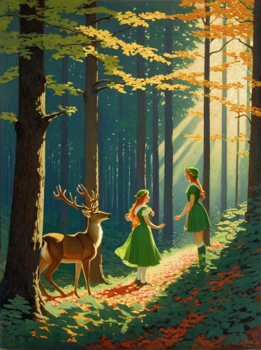 happy children playing in the forest,forest workers,deer illustration,ballerina in the woods,forest of dreams,in the forest,a fairy tale,hunting scene,elves,forest animals,cartoon forest,the forest,children's fairy tale,forest walk,forest background,forest path,enchanted forest,fairy tale,fairytale forest,coniferous forest,Art,Classical Oil Painting,Classical Oil Painting 14