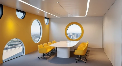 conference room,meeting room,modern office,board room,creative office,search interior solutions,study room,consulting room,daylighting,conference room table,offices,boardroom,ufo interior,lecture room,serviced office,furnished office,yellow wall,business centre,window film,interior design,Photography,General,Realistic