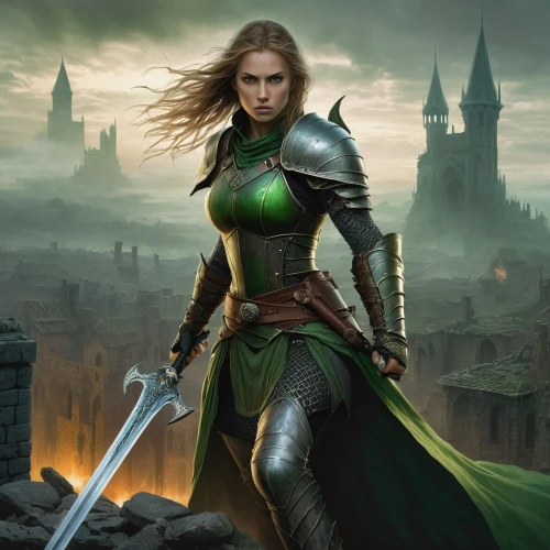 heroic fantasy,patrol,female warrior,green aurora,caerula,celtic queen,massively multiplayer online role-playing game,aaa,swordswoman,the enchantress,cleanup,aa,elven,sorceress,green,eufiliya,fantasy woman,huntress,sterntaler,fantasy art,Illustration,American Style,American Style 02