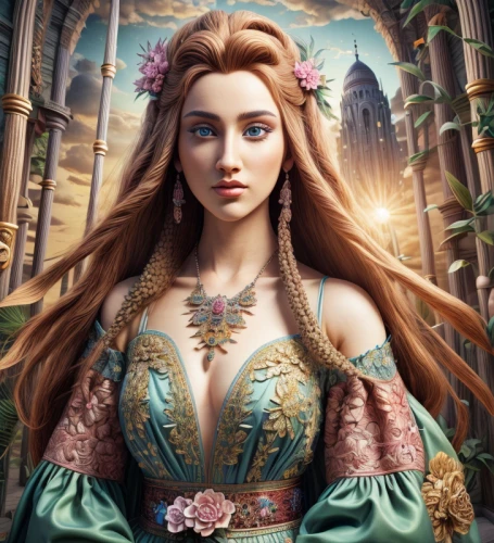 rapunzel,fantasy portrait,merida,princess anna,fantasy art,celtic queen,fairy tale character,elsa,cinderella,fantasy picture,fairy queen,elven,princess sofia,fantasy woman,queen cage,the enchantress,3d fantasy,cg artwork,mystical portrait of a girl,queen anne