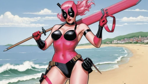 darth talon,clove pink,the beach pearl,harley,two-point-ladybug,kitesurfer,huntress,deadpool,pink lady,dead pool,pink beach,breast cancer awareness month,wasp,pink quill,divemaster,pink ribbon,the pink panter,breast cancer ribbon,the beach fixing,wanda,Illustration,Retro,Retro 05