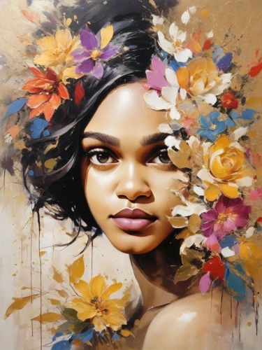 girl in flowers,oil painting on canvas,girl in a wreath,flower painting,flower art,magnolia,oil painting,kahila garland-lily,art painting,oil on canvas,beautiful girl with flowers,boho art,flora,wreath of flowers,falling flowers,cloves schwindl inge,painting technique,young woman,portrait of a girl,flower girl