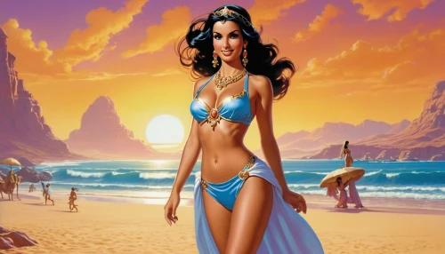 aphrodite,fantasy woman,beach background,the sea maid,jasmine,fantasy picture,fantasy art,horoscope libra,dream beach,summer background,sea fantasy,polynesian girl,ancient egyptian girl,mermaid background,desert rose,beach scenery,wonderwoman,broncefigur,fantasy girl,aphrodite's rock,Conceptual Art,Sci-Fi,Sci-Fi 19