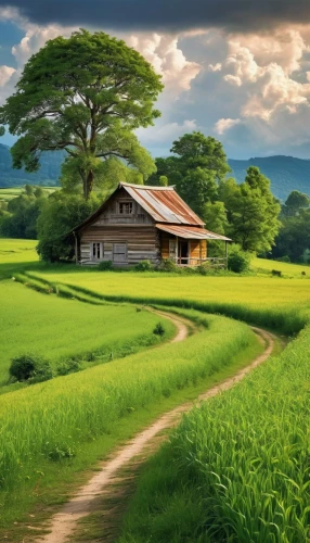 home landscape,rural landscape,green landscape,landscape background,countryside,lonely house,farm background,meadow landscape,background view nature,farm landscape,ricefield,nature landscape,country side,rice fields,landscape nature,beautiful landscape,green meadow,rice field,the rice field,green fields,Photography,General,Realistic