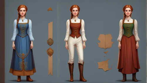 wood elf,women's clothing,fairy tale icons,fairy tale character,women clothes,fairytale characters,costume design,collected game assets,elven,villagers,country dress,costumes,elves,germanic tribes,character animation,staves,arrowroot family,merida,celtic queen,princess anna,Conceptual Art,Fantasy,Fantasy 01