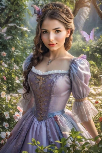 fairy tale character,cinderella,rosa 'the fairy,fantasy picture,fantasy portrait,princess sofia,children's fairy tale,rosa ' the fairy,faery,fairy queen,enchanting,fairy tale,rapunzel,a fairy tale,wonderland,faerie,fairytale characters,fantasy woman,jane austen,girl in the garden,Photography,Realistic