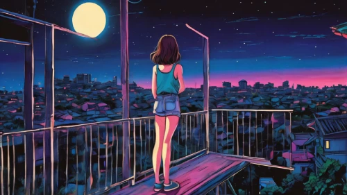 night scene,city lights,overlook,rooftops,dream world,rooftop,citylights,summer evening,nightscape,stargazing,evening atmosphere,nightlife,the night sky,before the dawn,before dawn,nighttime,romantic night,dreamland,in the evening,starry sky,Illustration,American Style,American Style 02