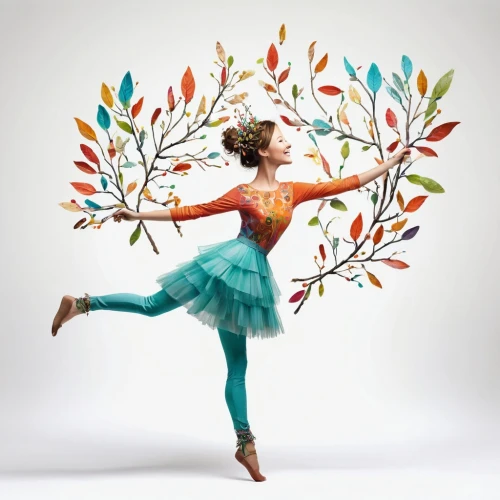 ballerina in the woods,ballet dancer,arabesque,dancer,half lotus tree pose,ballet don quijote,dance with canvases,ballet master,ballerina girl,ballet pose,girl ballet,hoop (rhythmic gymnastics),pirouette,colorful tree of life,decorative nutcracker,equal-arm balance,ballerina,majorette (dancer),ballet,ball (rhythmic gymnastics),Illustration,Abstract Fantasy,Abstract Fantasy 13