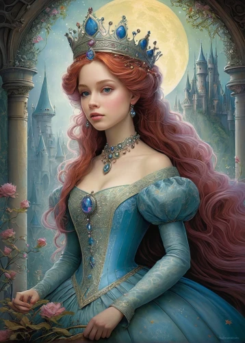 cinderella,fairy tale character,princess sofia,fairy queen,fantasy portrait,fairytale characters,fairy tale,children's fairy tale,fairy tale icons,fantasy art,rosa 'the fairy,rapunzel,princess crown,fantasy picture,heart with crown,princess,celtic queen,fairy tales,queen of hearts,a fairy tale,Illustration,Realistic Fantasy,Realistic Fantasy 05