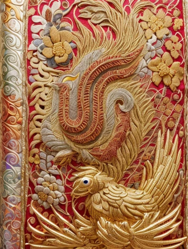 phoenix rooster,chinese dragon,golden dragon,barongsai,an ornamental bird,fire screen,chinese screen,oriental painting,vintage rooster,embroidery,chinese art,ornamental bird,vajrasattva,rooster,zhajiangmian,tapestry,chinese icons,tibetan,qinghai,mì quảng