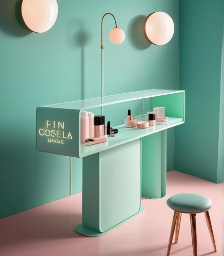 cosmetics counter,dressing table,beauty room,beauty salon,women's cosmetics,bar counter,makeup mirror,writing desk,cosmetics,sideboard,bathroom cabinet,oil cosmetic,cosmetic products,chiffonier,kitchen shop,cuckoo light elke,product display,vitrine,desk,shower bar,Photography,General,Realistic