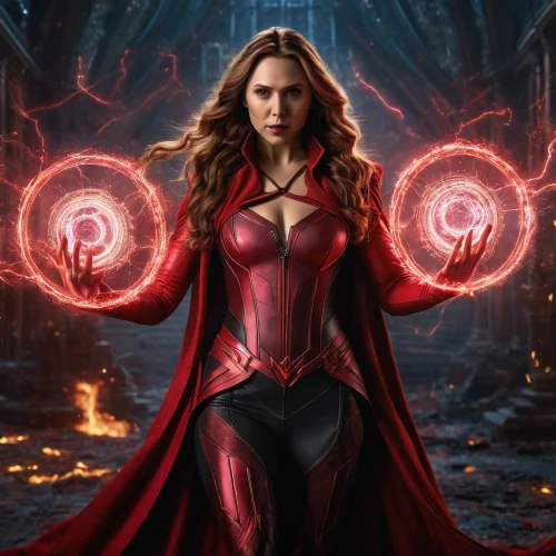 scarlet witch,red,wanda,avenger,goddess of justice,elenor power,red super hero,katniss,captain marvel,the enchantress,sorceress,power icon,ring of fire,fantasy woman,evil woman,marvels,woman power,cg artwork,super heroine,superhero background,Photography,General,Fantasy